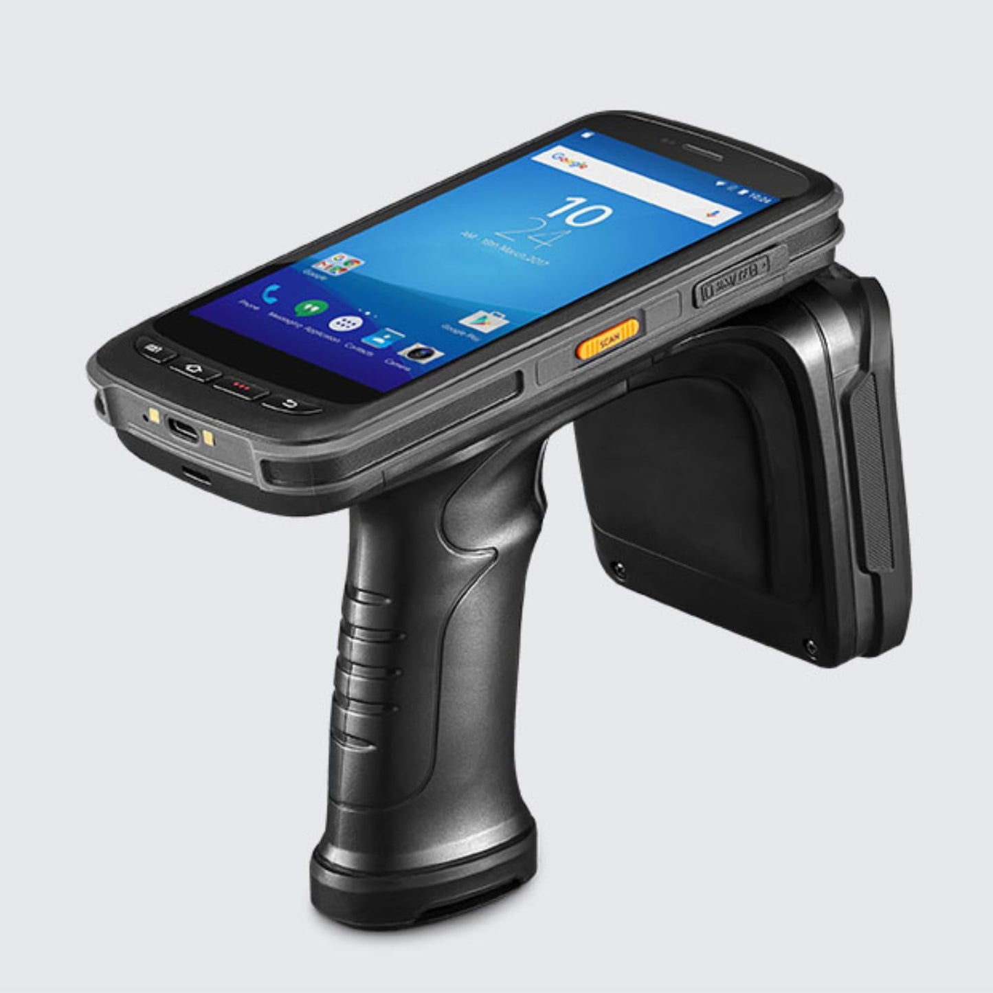 Gearonic Android Full Screen RFID Barcode Scanner, Equipped with 1D/2D/QR SE4710 Zebra Scanner, Android 11 Mobile Computer PDA with Pistol Grip, 5.2" Screen, 4G Wi-Fi GPS Data Scanner for WMS (C72)