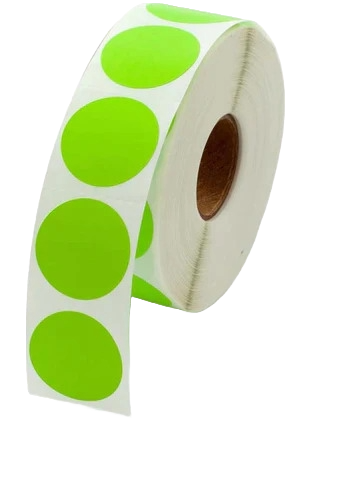 2" Diameter Color-Coded Adhesive Round Dot Inventory Labels | 500 Labels Per Roll x 2 Pack | 1000 Dot Stickers Total | Blue, Green, Red, or Yellow