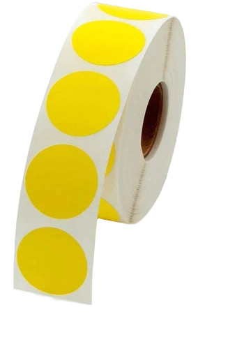 2" Diameter Color-Coded Adhesive Round Dot Inventory Labels | 500 Labels Per Roll x 2 Pack | 1000 Dot Stickers Total | Blue, Green, Red, or Yellow